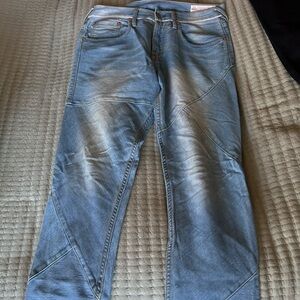 Evisu Light Blue Denim Jeans with Label Detail